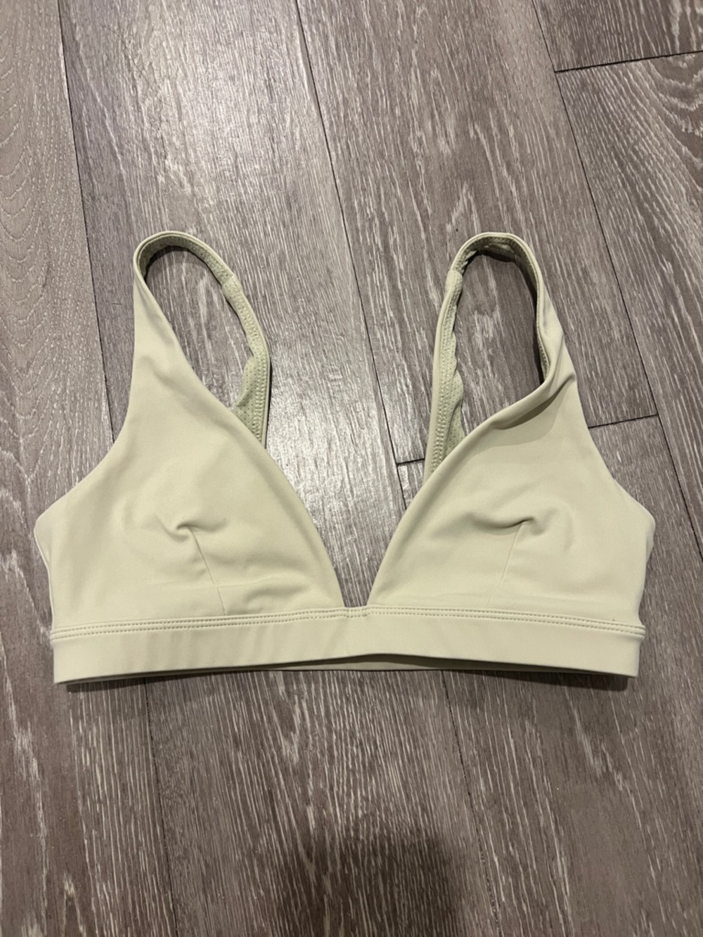 Crop Shop Boutique Light Olive Sports Bra